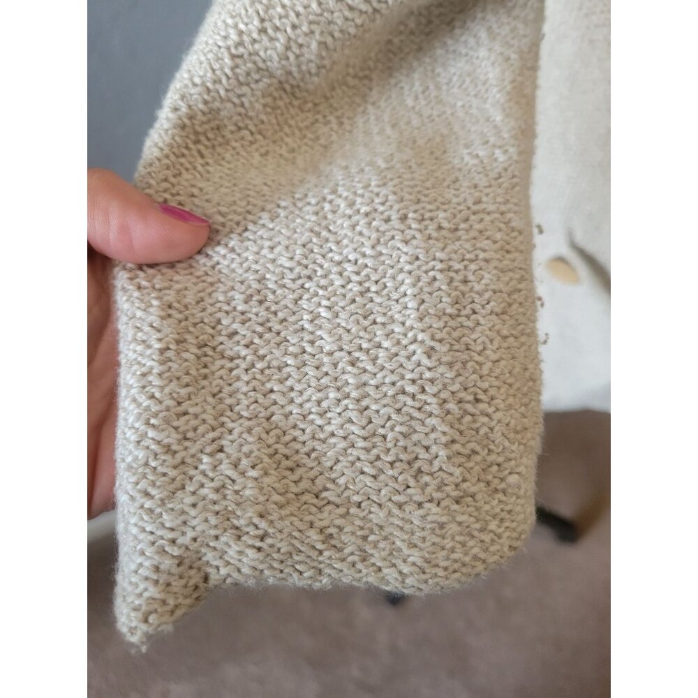 Habitat Beige Linen Long Line Lone Sleeve Cardigan with Pockets Size S Lagenlook - Picture 6 of 12